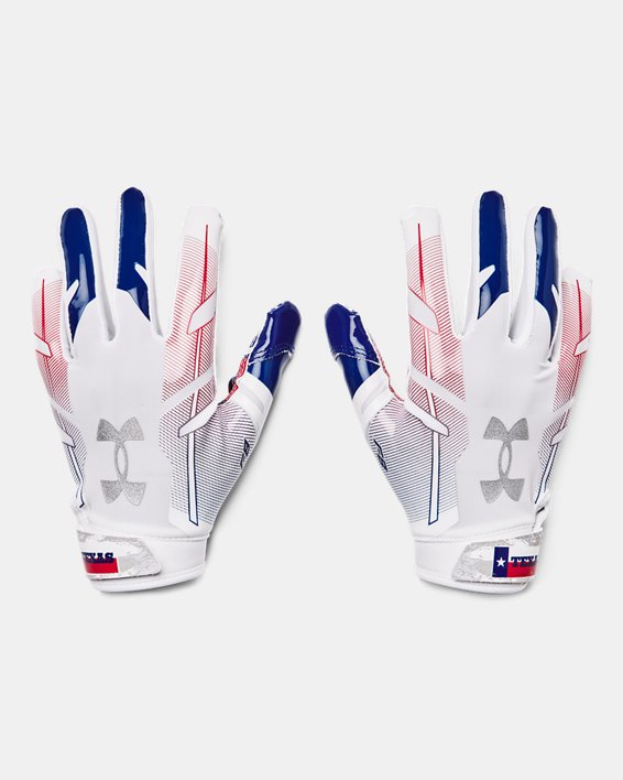 Youth UA F8 Football Gloves, White, pdpMainDesktop image number 0